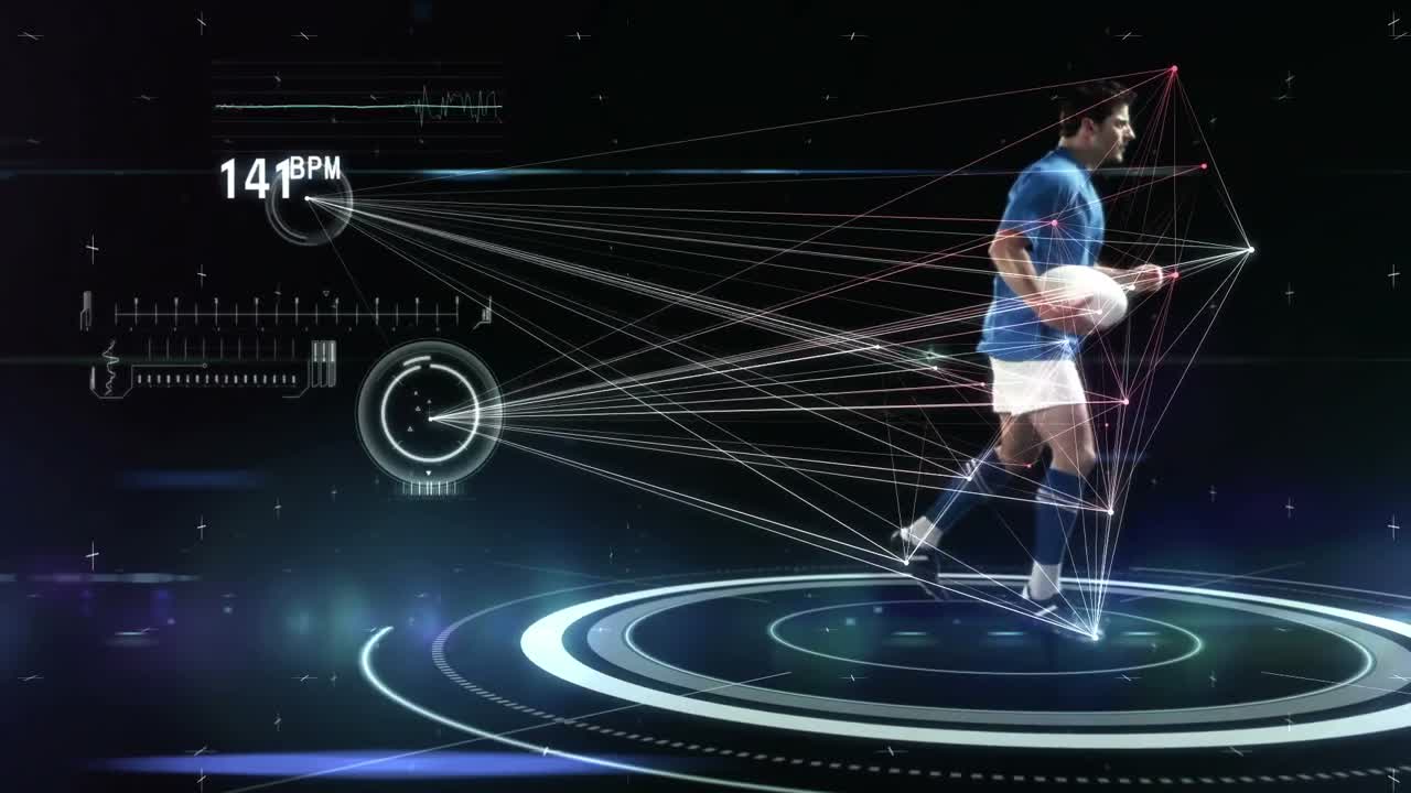 Futuristic technology tracking athletes movements