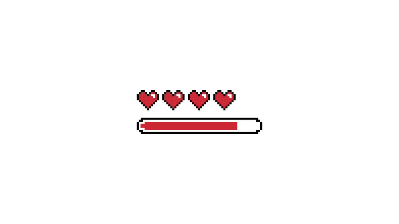 Pixel Art Health Bar and Progress Bar Filling Up