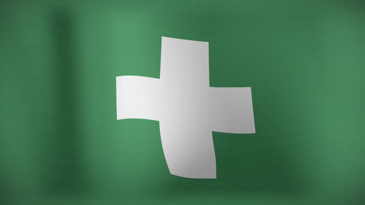 Animation of flag of first aid waving