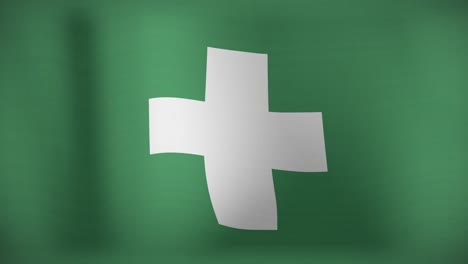 animation of flag of first aid waving