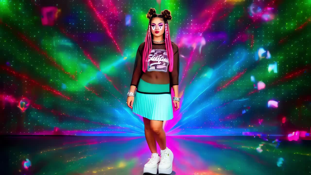 retrato de moda colorido de una mujer