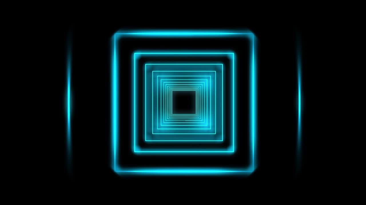 túnel de neón brillante abstracto usando rayos de luz en un mosaico - 4k