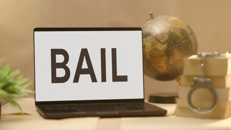 bail displayed in legal laptop screen