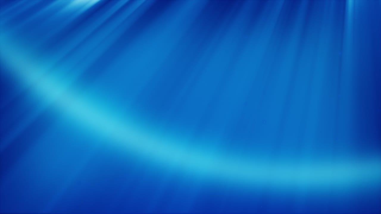 Rilassante scena subacquea blu profondo con nitidi raggi di sole volumetrici e particelle che fluttuano lentamente. Perfetto per meditazione, yoga, ausilio per il sonno e atmosfera zen. Sfondo in loop continuo di alta qualità