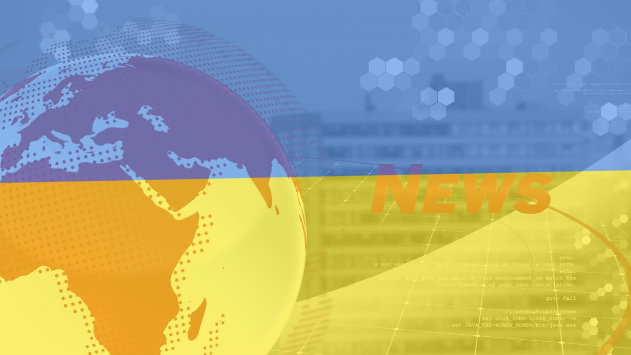 우크라이나의  ⁇ 발에 대한 글로브와 뉴스의 애니메이션