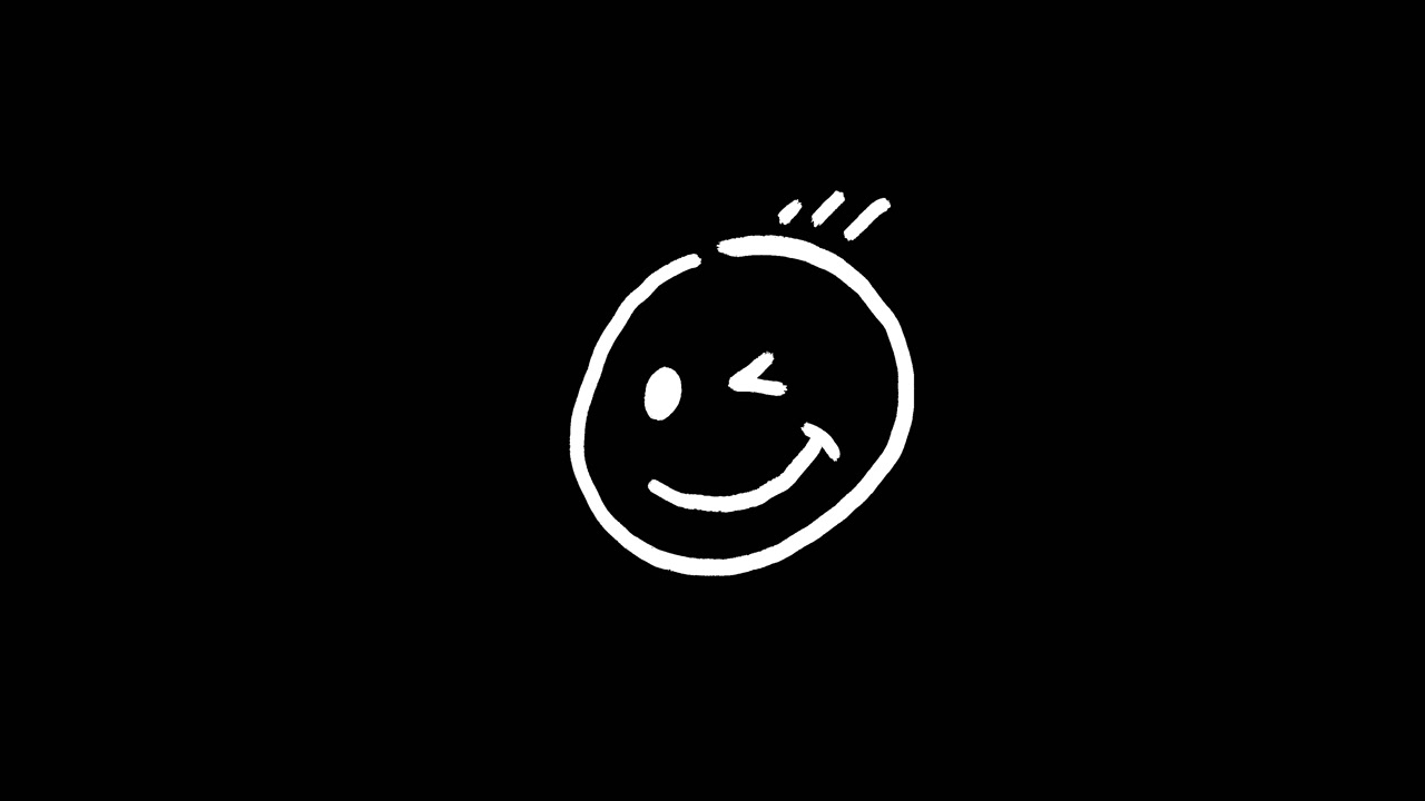 Semplice animazione di faccina sorridente che ammicca disegnata a mano