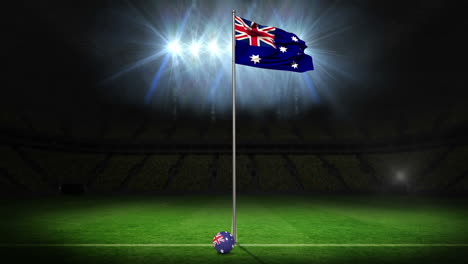 Australia-national-flag-waving-on-flagpole-