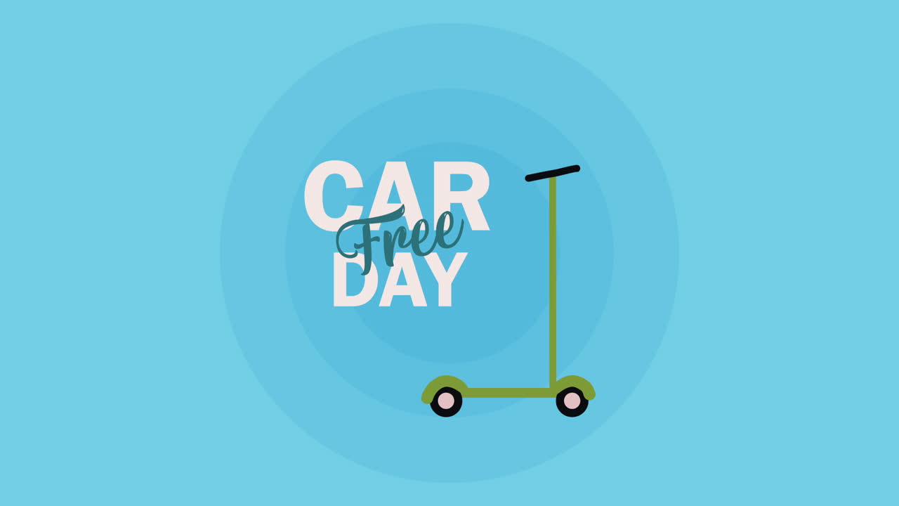 letras de día libre de automóviles con animación de patinaje