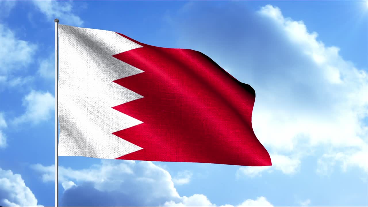 Bandiera del Bahrain che sventola al vento