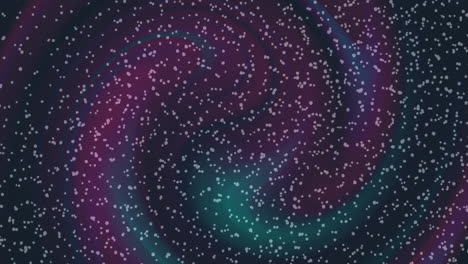 animation of swirling galaxy with countless stars in deep purple background