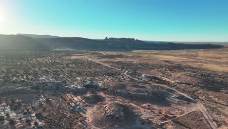 vast landscape of barren wilderness in moab, eastern utah