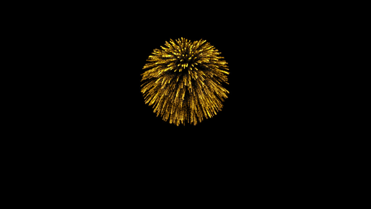 Esplosione di fuochi d'artificio dorati su uno sfondo nero
