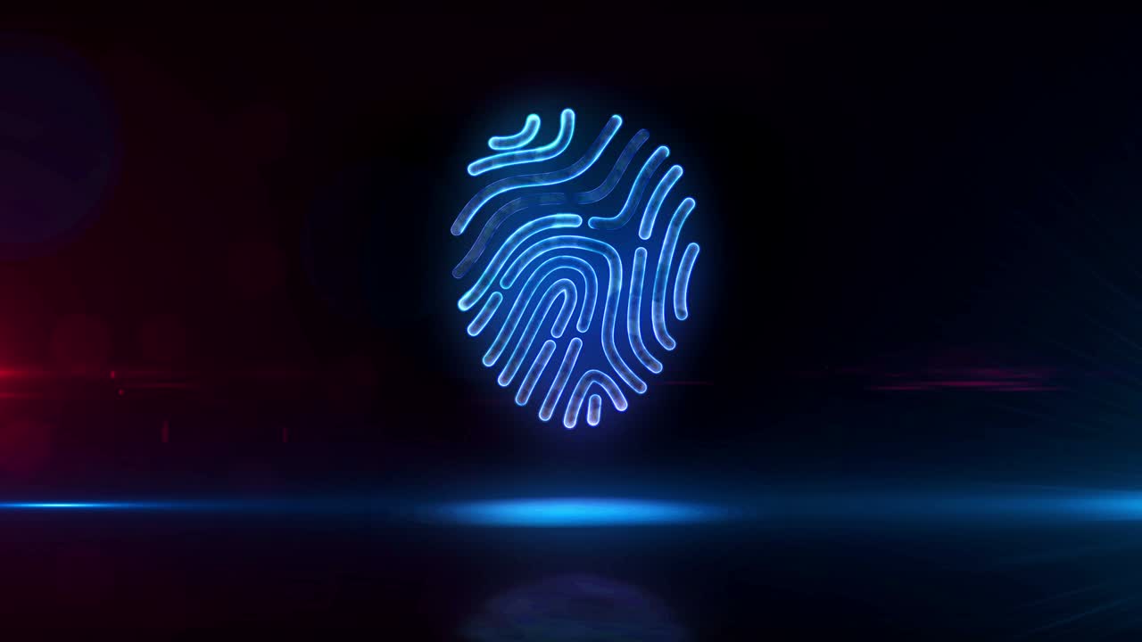 símbolo de huella dactilar abstracto animación en bucle