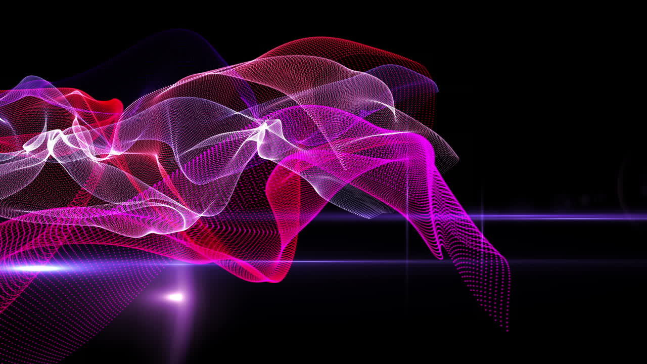 Purple abstract waves on black background