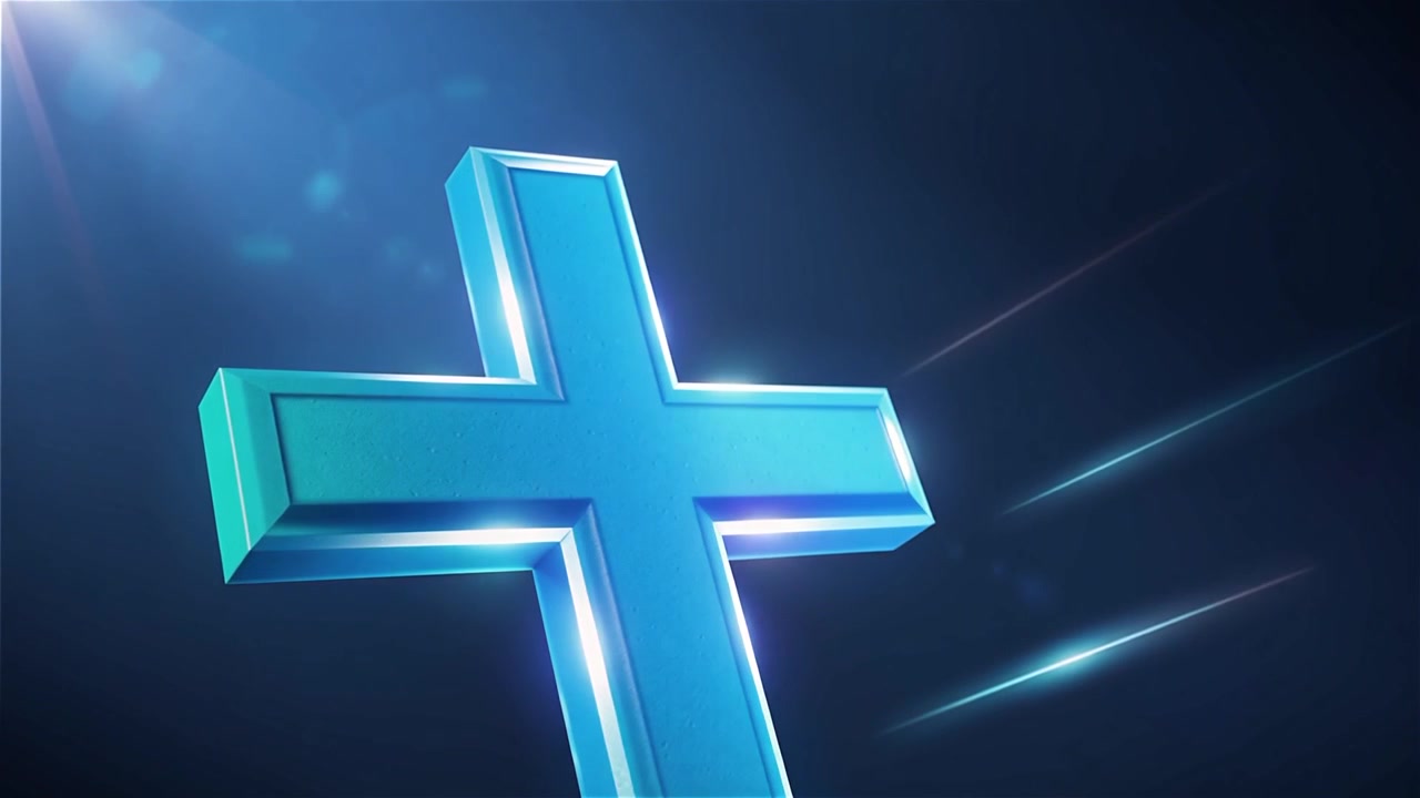 Croce Cristiana Luce Celestiale Sfondo per il Culto.