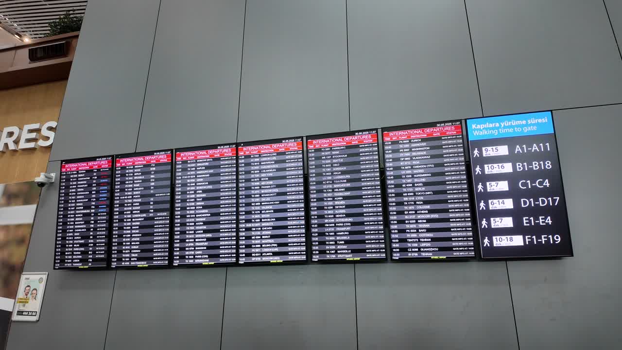 Airport Departure and Gate Information Boards