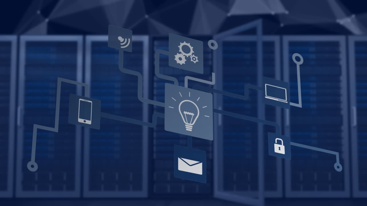 Animation of network of connections cloud computing