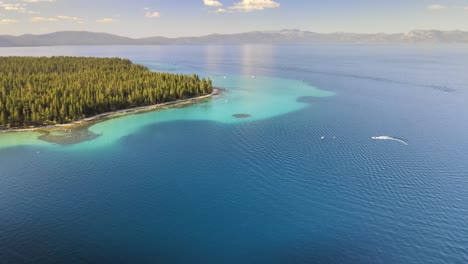 Drone-flying-towards-Sugar-Pine-State-Park-in-Lake-Tahoe-California