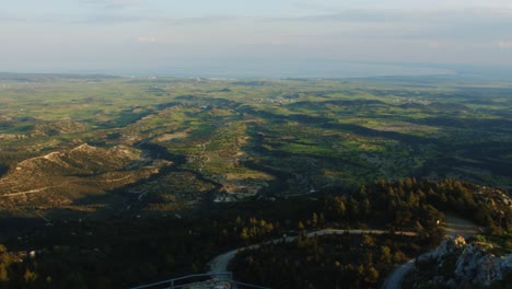 Panoramic-landscape-of-Kyrenia-mountains-and-the-Mediterranean-sea-coast