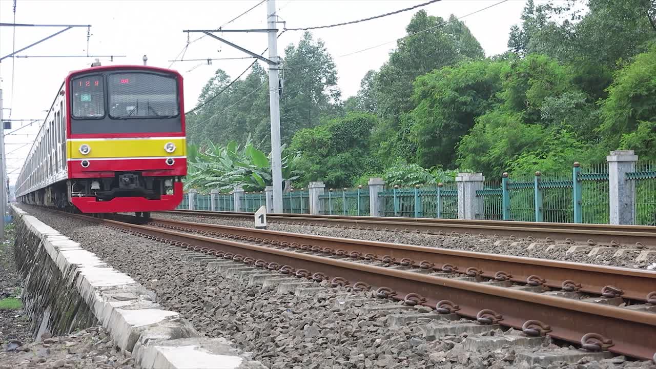 a train is crossing the rail, close up