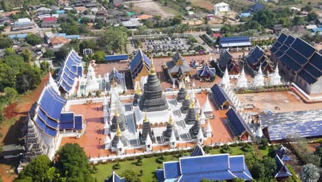 aerial view of wat ban den or wat banden complex temple on clear sunny day