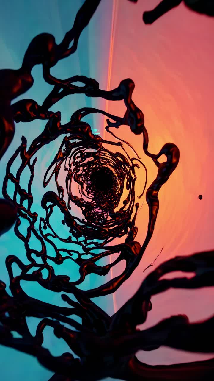 Abstract Dark Swirls in Vibrant Gradient Vortex