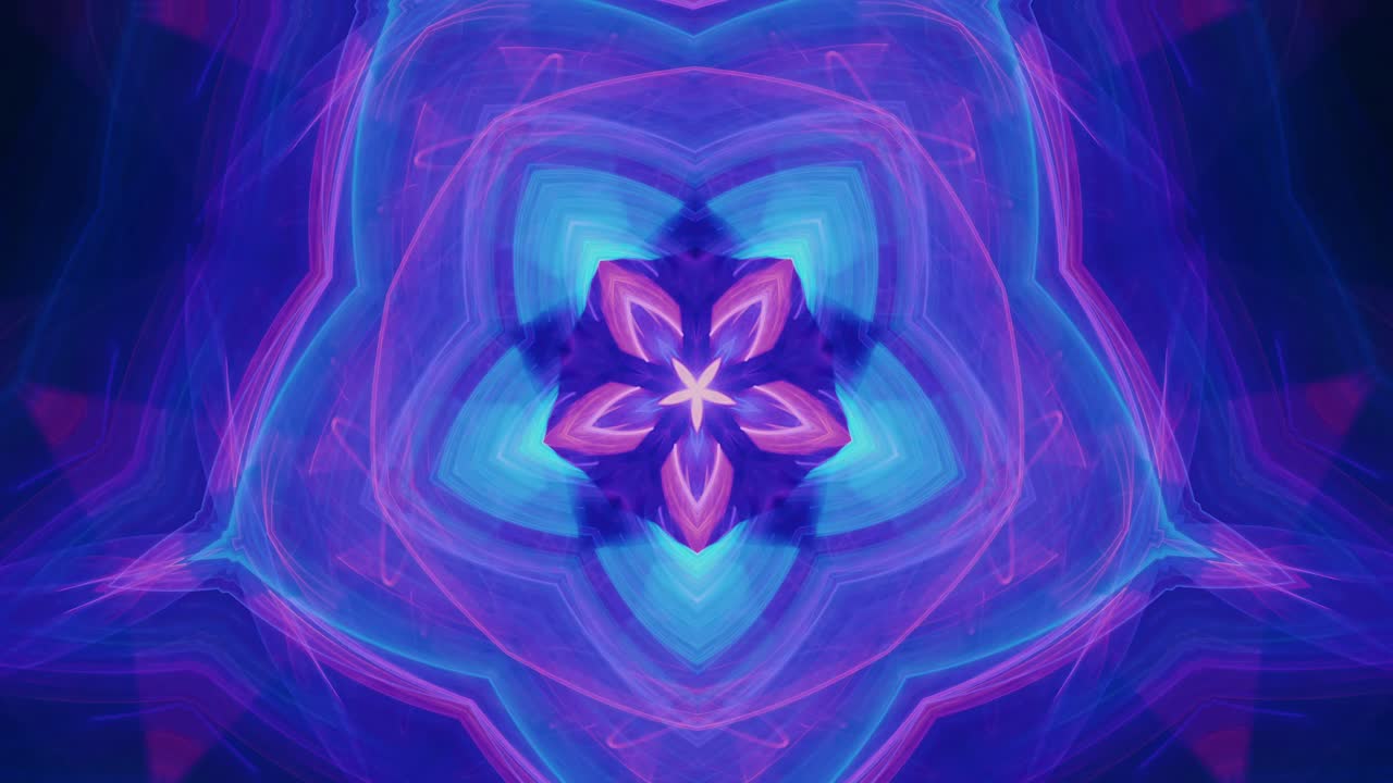 hipnótica estrella cósmica supernova ciclo sin fisuras caleidoscopio mandala, energía abstracta núcleo túnel trance música de fondo éxtasis, música vj pulso visual latidos