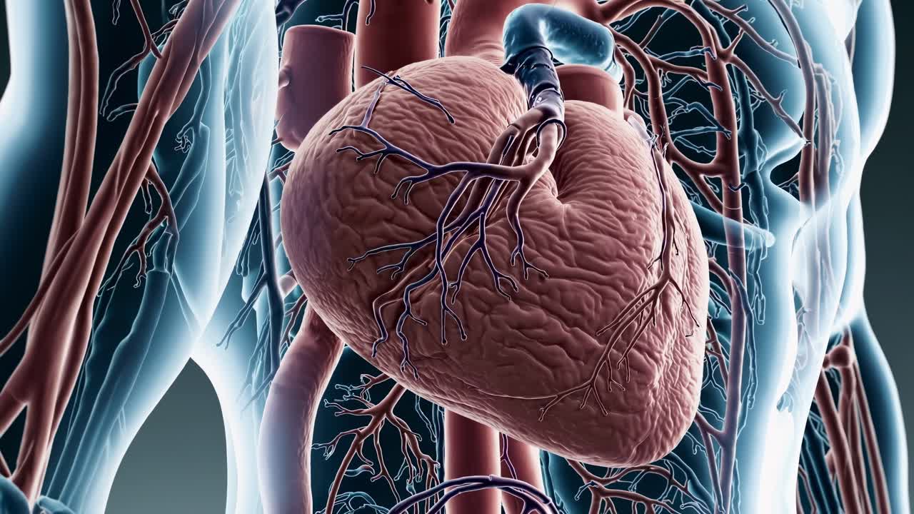 Anatomia dettagliata del cuore umano e del sistema cardiovascolare