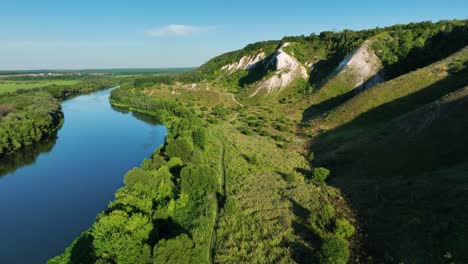 river winding through a lush valley with hills