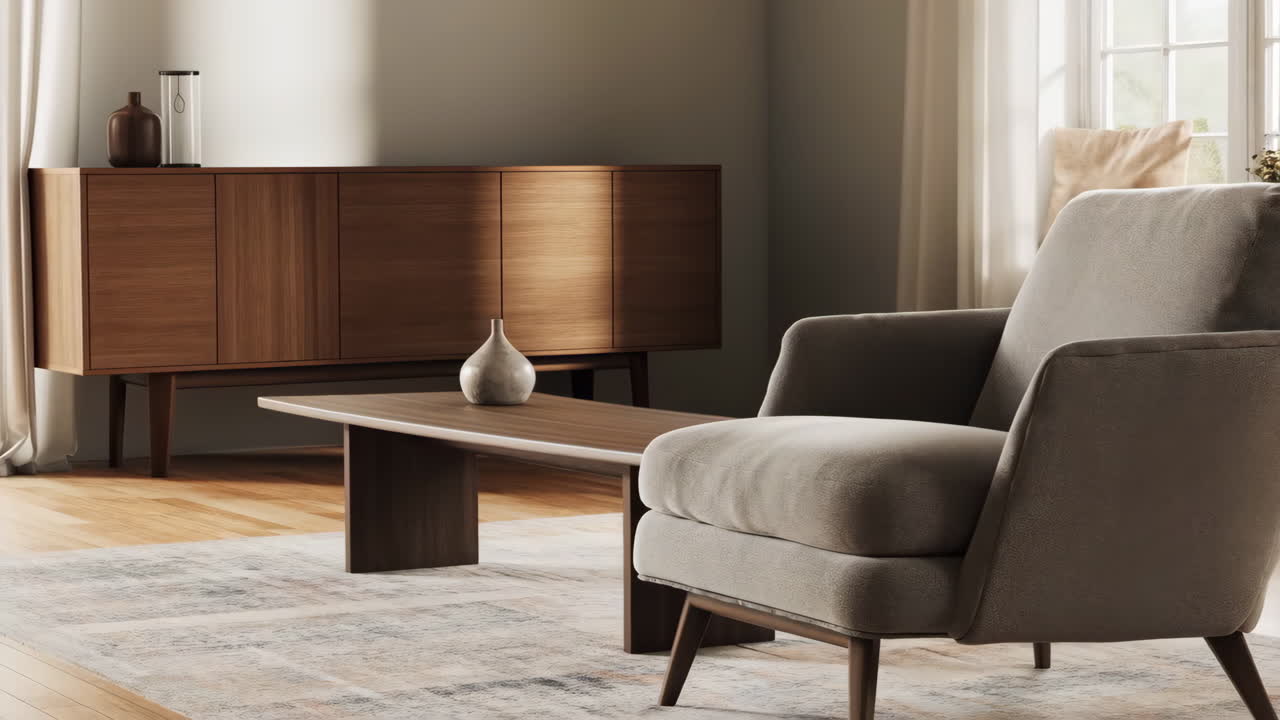 Modern living room interior with contemporary furniture