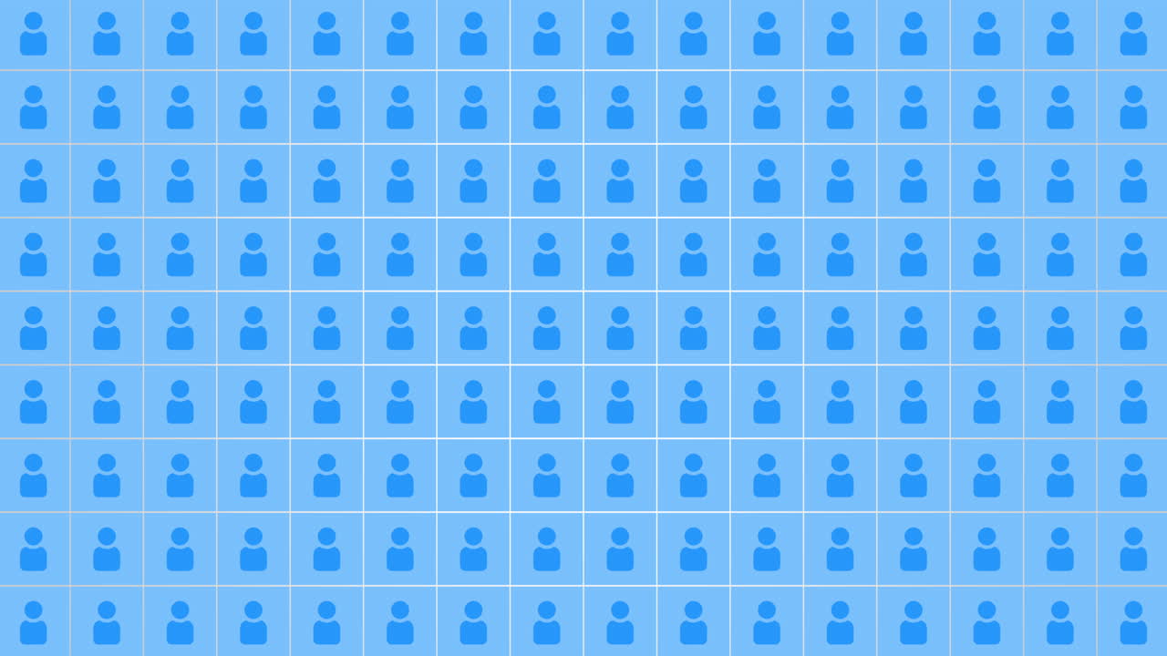 다채로운 옷을 입은 다양한 그룹이 수수께끼 같은 선을 형성합니다.