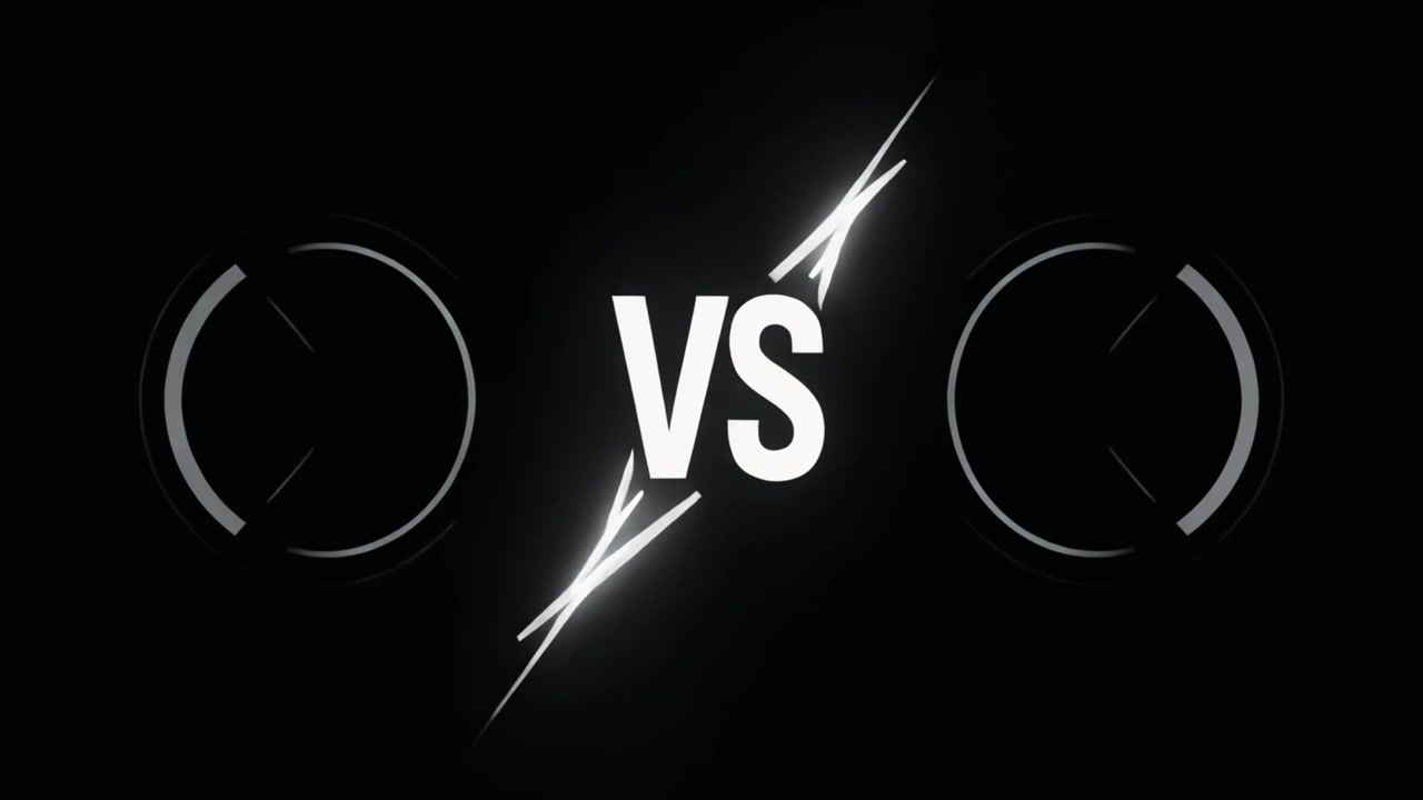 Versus-ruudun animaatio pyöreillä HUD-elementeillä