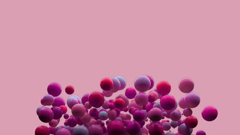 burbujas rosadas y rojas sobre fondo rosado