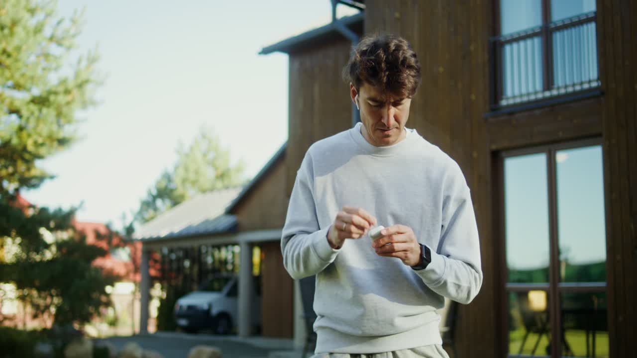 밖에서 조하는 남자