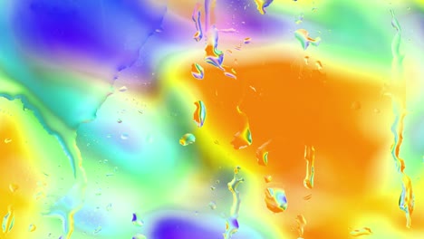 smooth colorful water on glass surface