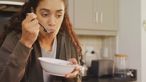 woman having her morning breakfast 4k 4k