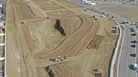 drone hyperlapse in 4k of construction earthworks, this clip is loopable