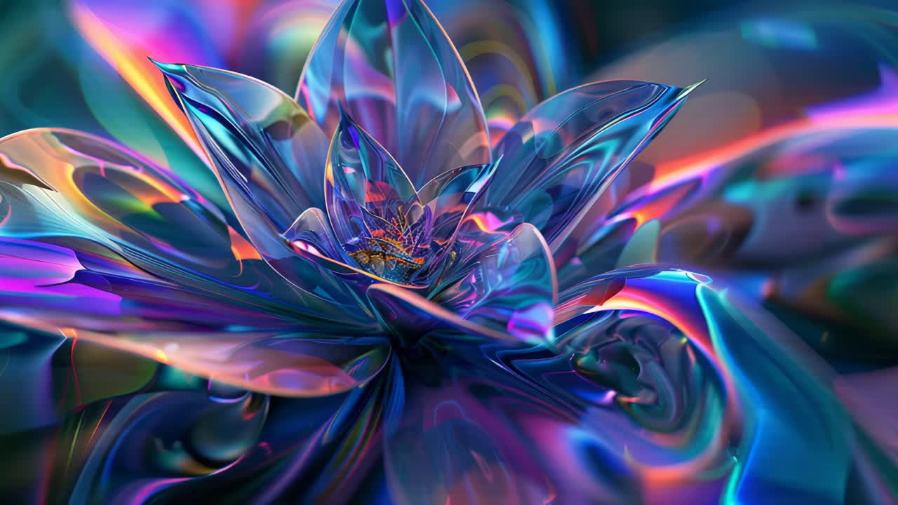Abstract Iridescent Flower