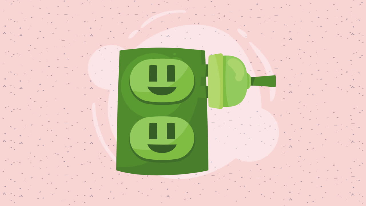 친환경 전기 양말 녹색 애니메이션