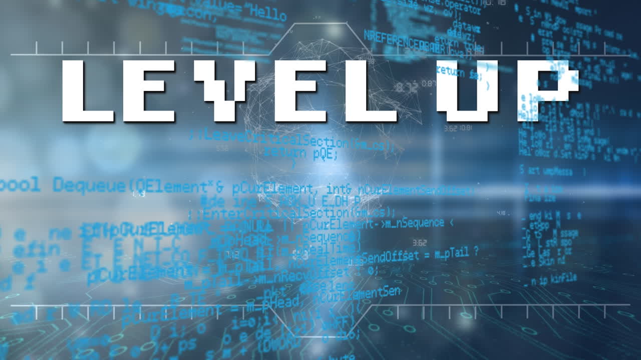 데이터 처리에 대한 레벨 업 텍스트의 애니메이션