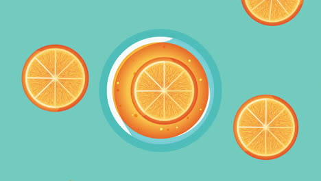 oranges citrus fruits pattern animation