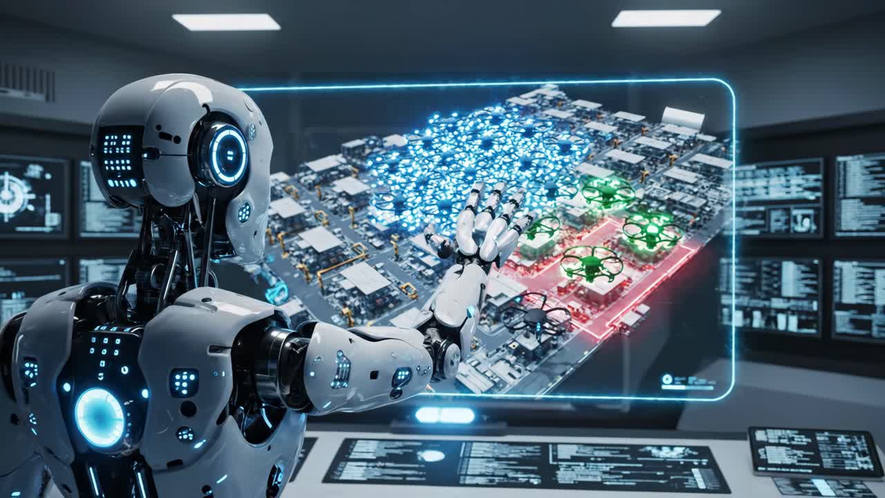 Robot Overseeing a Smart City with Drone Integration