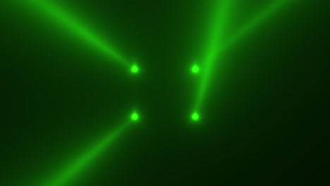 green glowing spotlight beams on black gradient stage