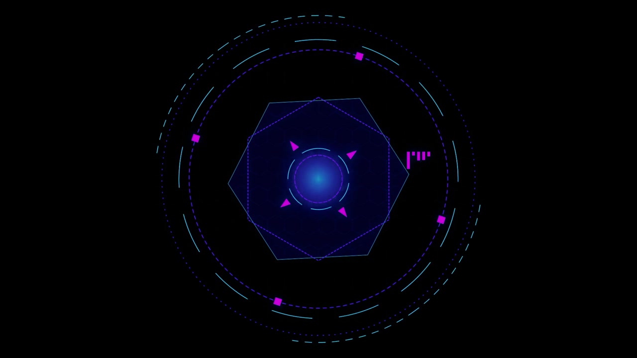 Futuristic Digital Hexagon HUD Interface Animation