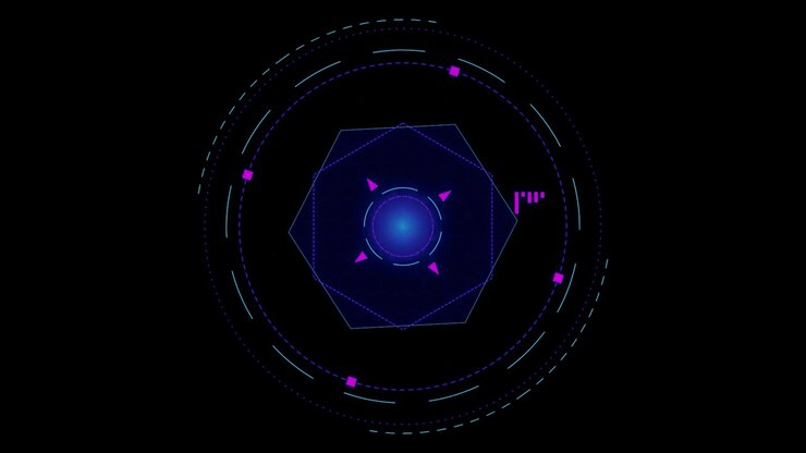Futuristic Digital Hexagon HUD Interface Animation