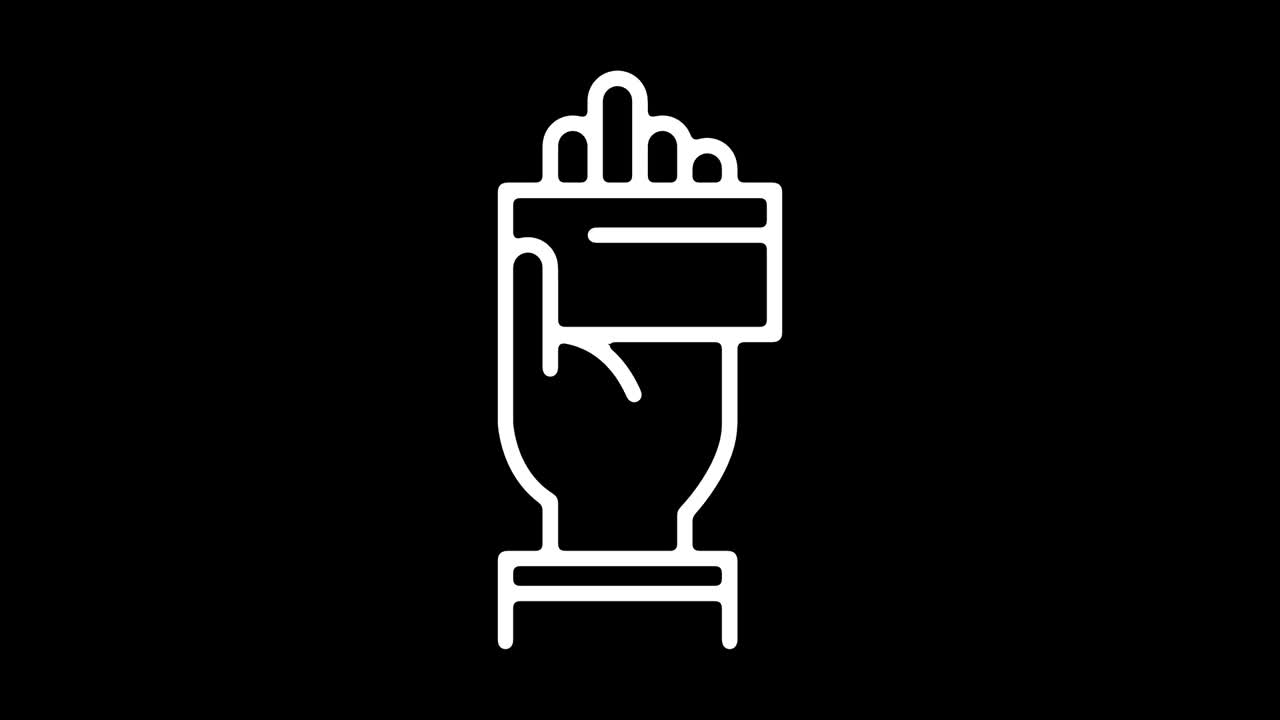 비지니스 카드 라인 아이콘 애니메이션과 알파