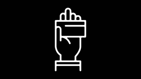 animación del icono de la línea de tarjetas de visita con alfa