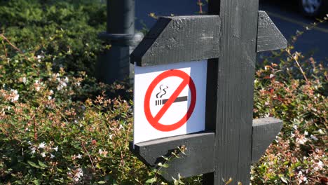 no smoking sign in a park