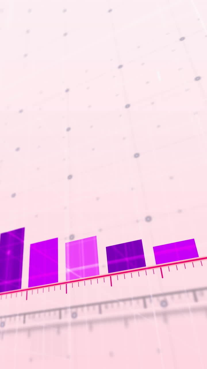 animación del procesamiento de datos financieros sobre un fondo rosado