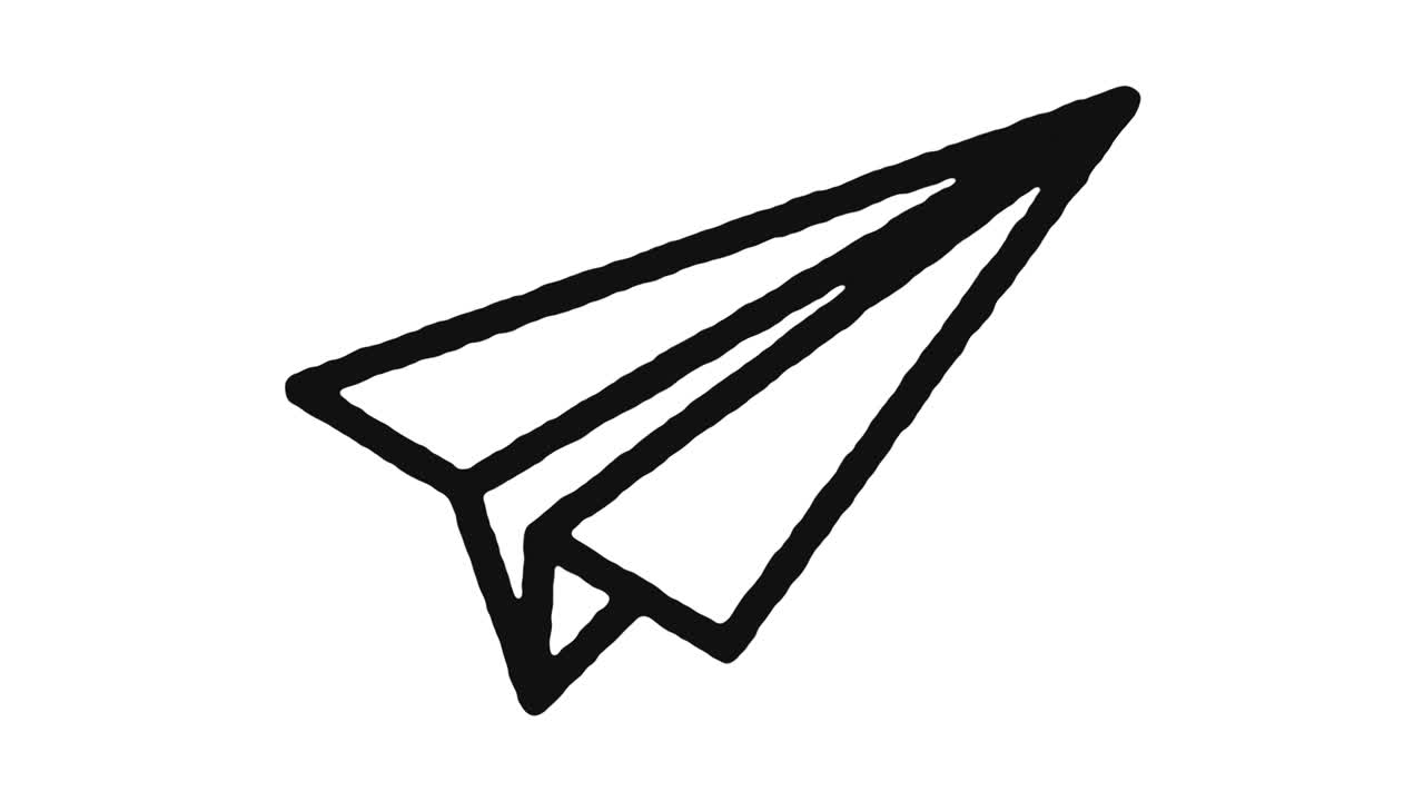 Paper Plane Icon Animation Footage & Alpha Channel